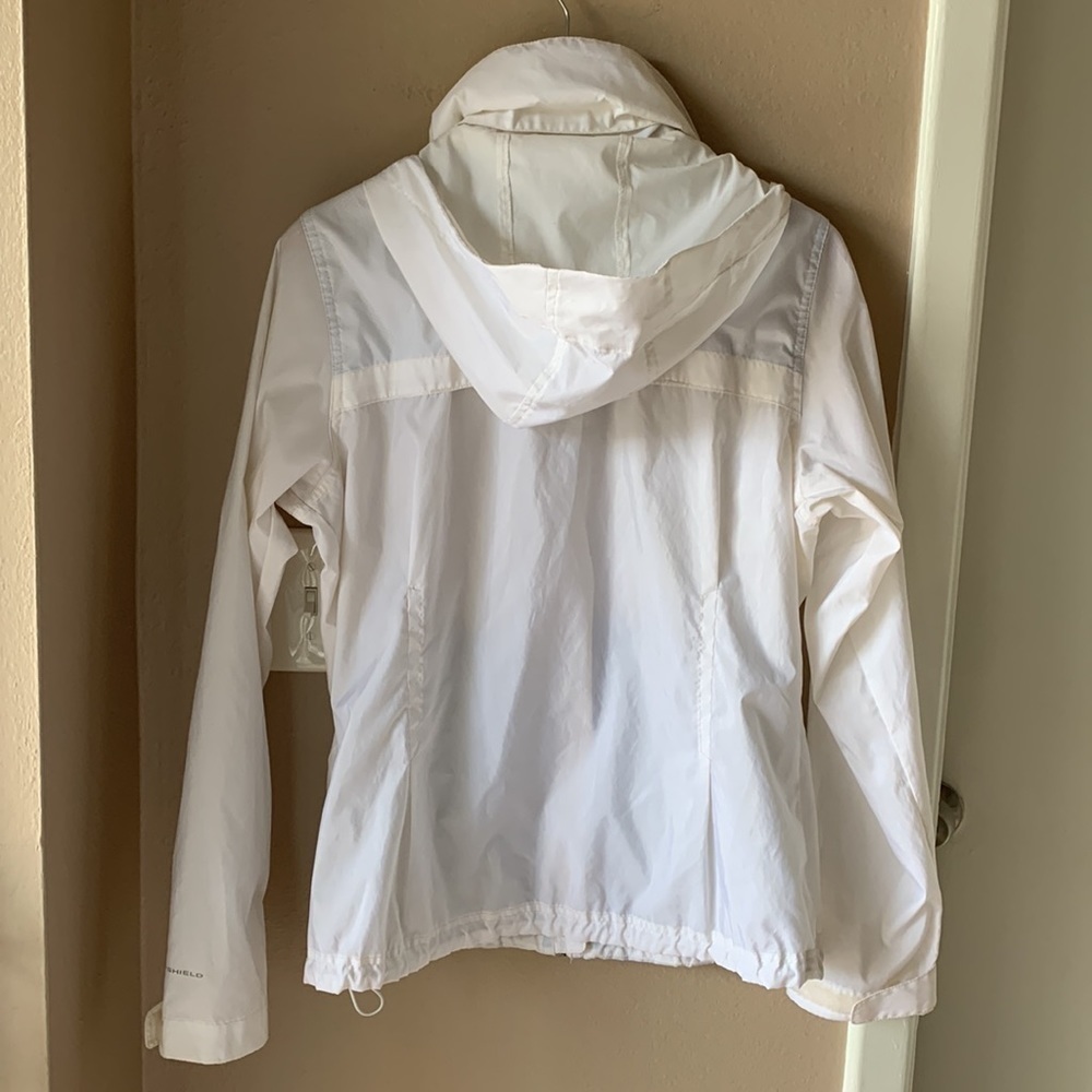 COLUMBIA Omni-Shield White Lightweight Winderbreaker Hoodie Jacket - Picture 8 of 13